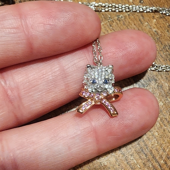 NWT Kate Spade Novelty Cat & Bow Necklace - Picture 4 of 5